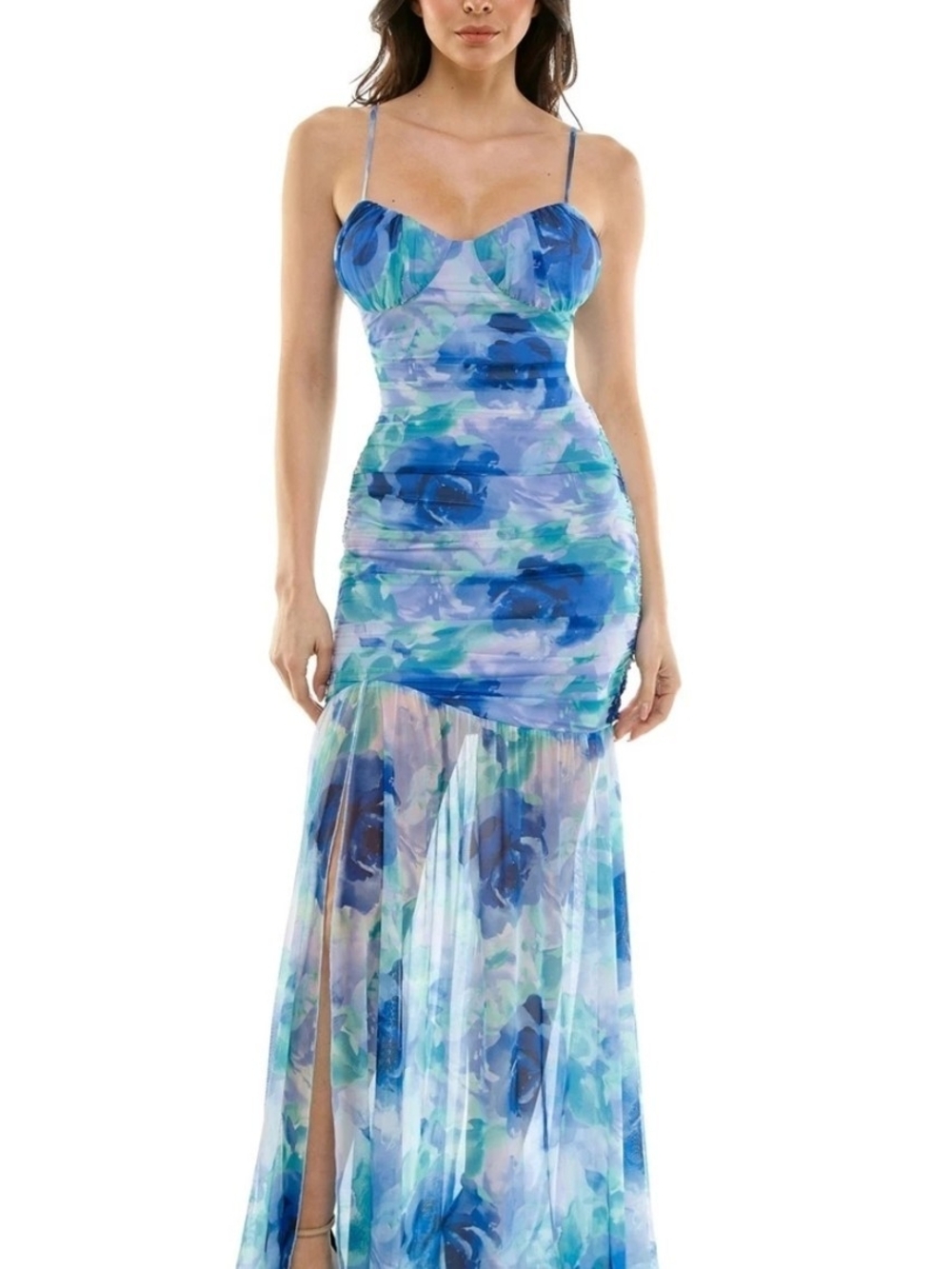 NWT Katia Rae Blue Floral Evening Dress